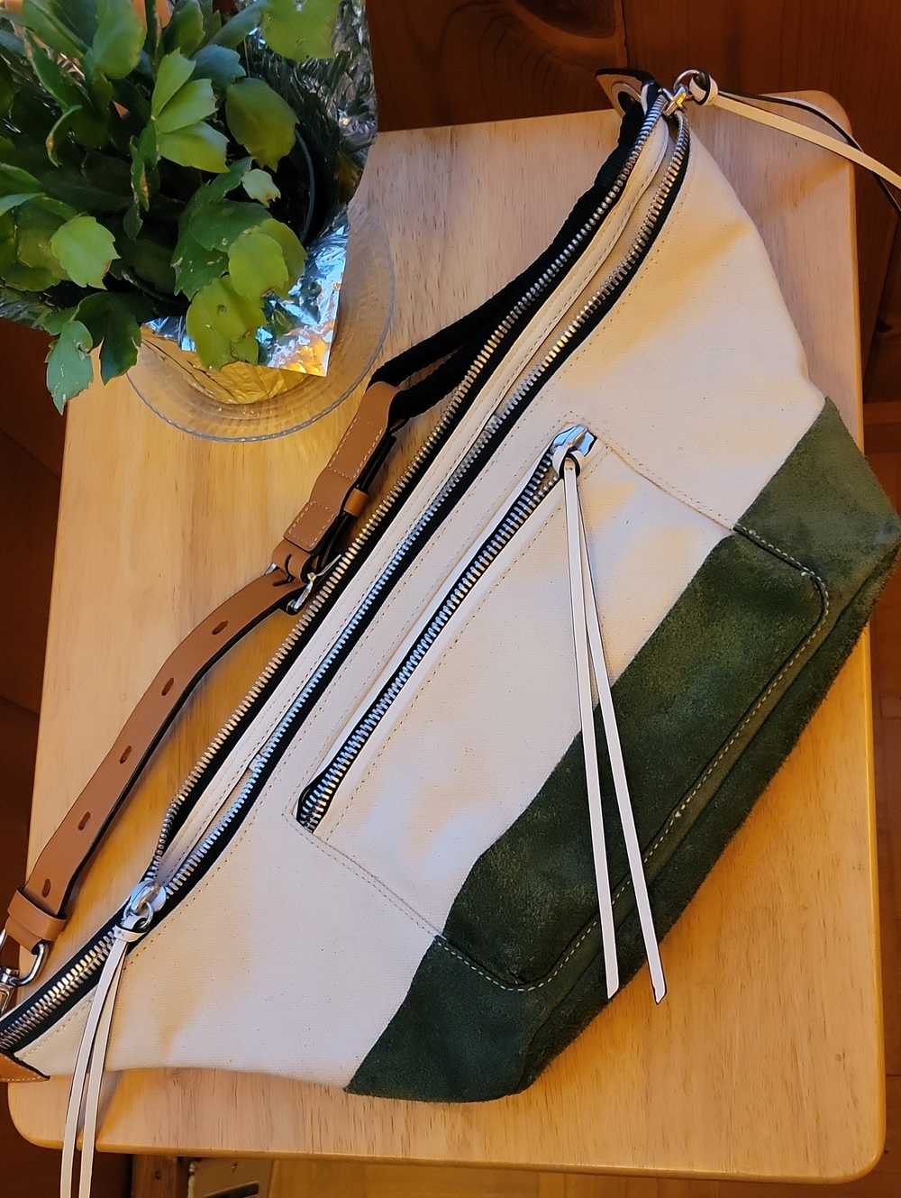 Rag & Bone Large Elliot Fanny Pack Belt Bag Sling Bag Canvas Suede